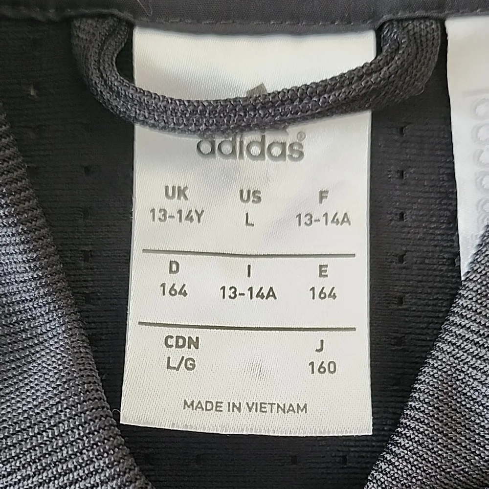 Adidas Black and Gray Track Jacket with Emblem